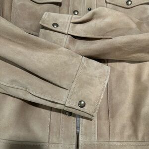 Banana Republic Woman’s Beige Goat Suede Military Jacket Size Large